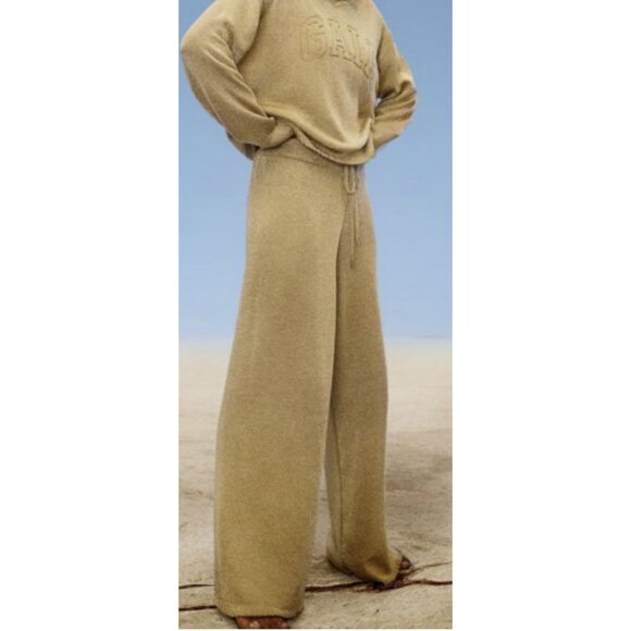 Cult Gaia X Gap Metallic Gold Knit Wide-Leg Pull On Pants Medium NWT - Picture 1 of 8